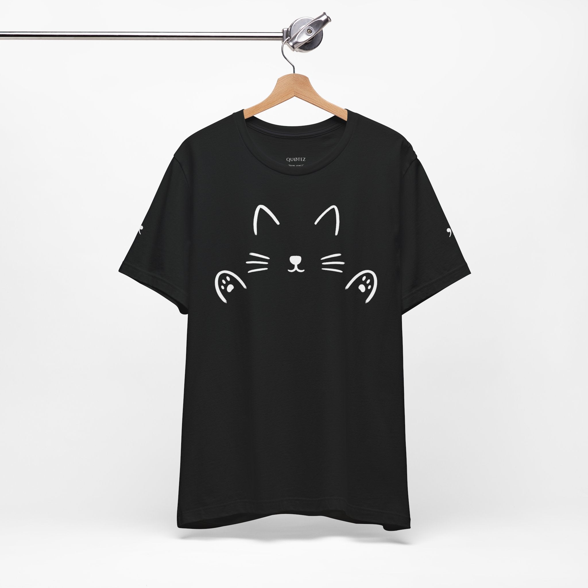 Cat Hug T-Shirt – Minimalist Hug Design | QUØTEZ Unisex Premium Tee - LIMITED EDITION
