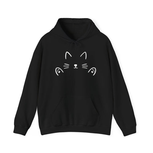 Cat Hug Hoodie - Minimalist Design - Unisex