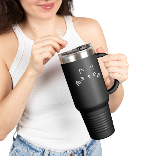 Cute Cat HUG MUG 40oz | Travel Mug | Insulated Coffee Tumbler | Cat Lover Gift