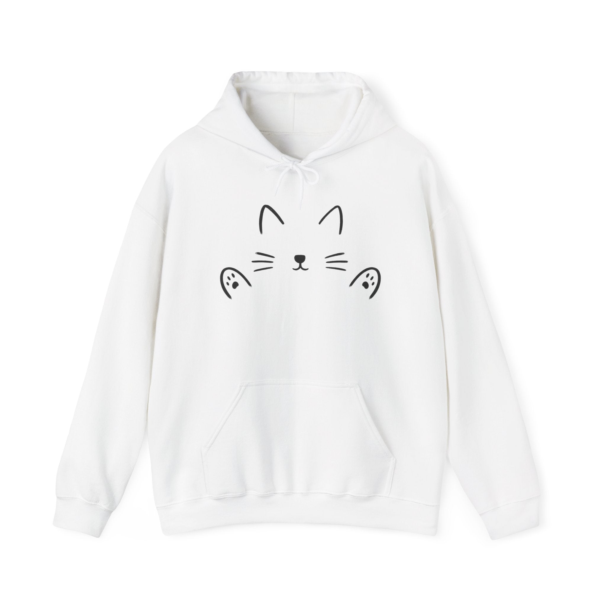 Cat Hug Hoodie - Minimalist Design - Unisex