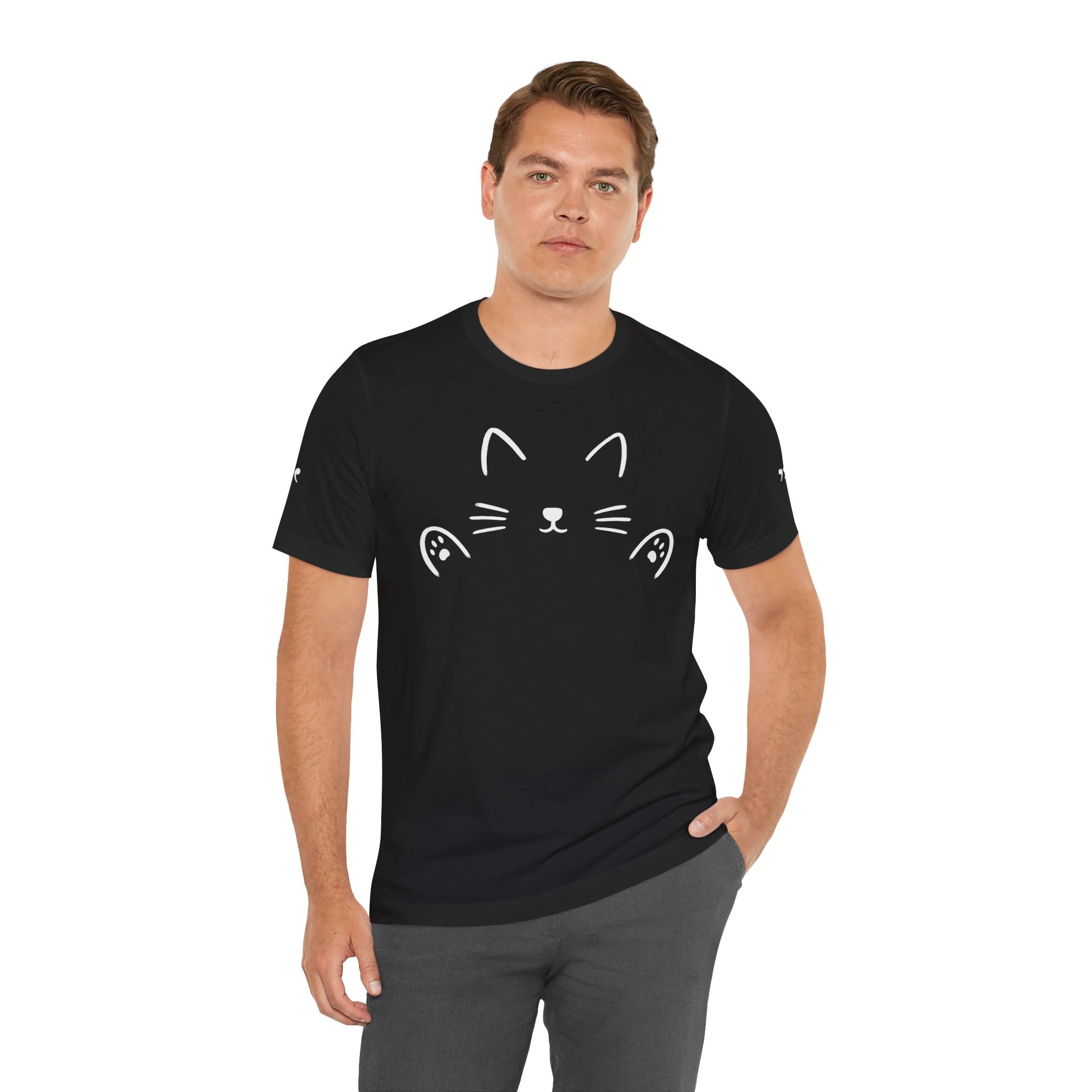 Cat Hug T-Shirt – Minimalist Hug Design | QUØTEZ Unisex Premium Tee - LIMITED EDITION