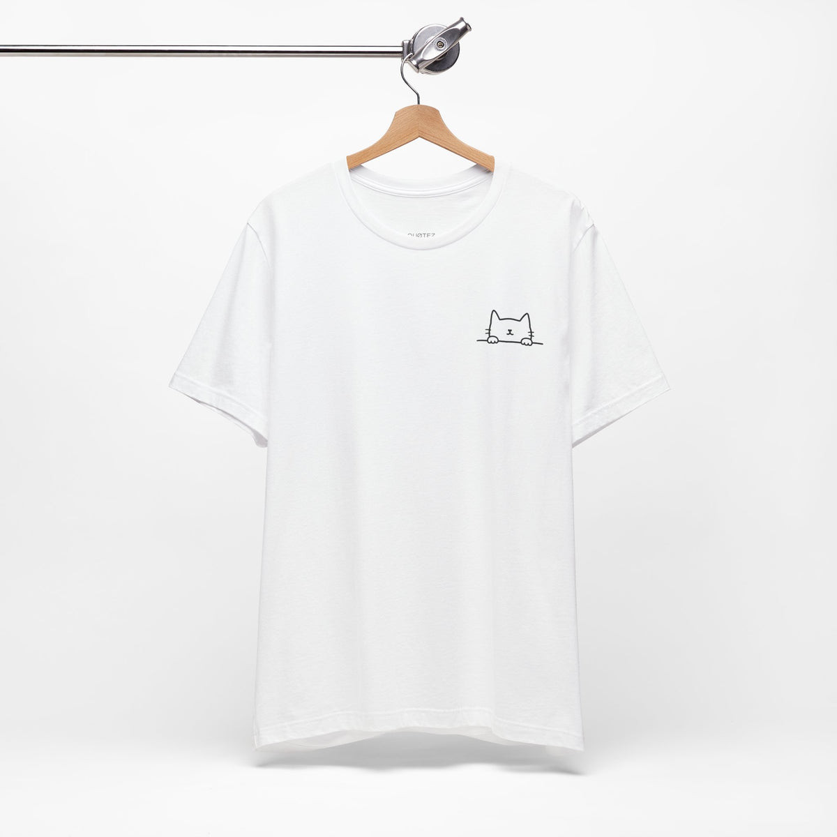 The Peek-a-Meow Tee · 100% Cotton Minimalist Cat T-Shirt