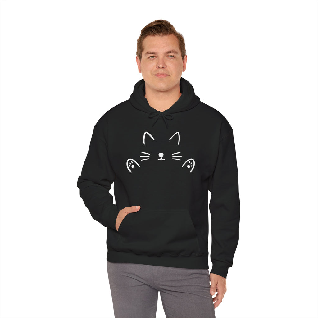 Cat Hug Hoodie - Minimalist Design - Unisex