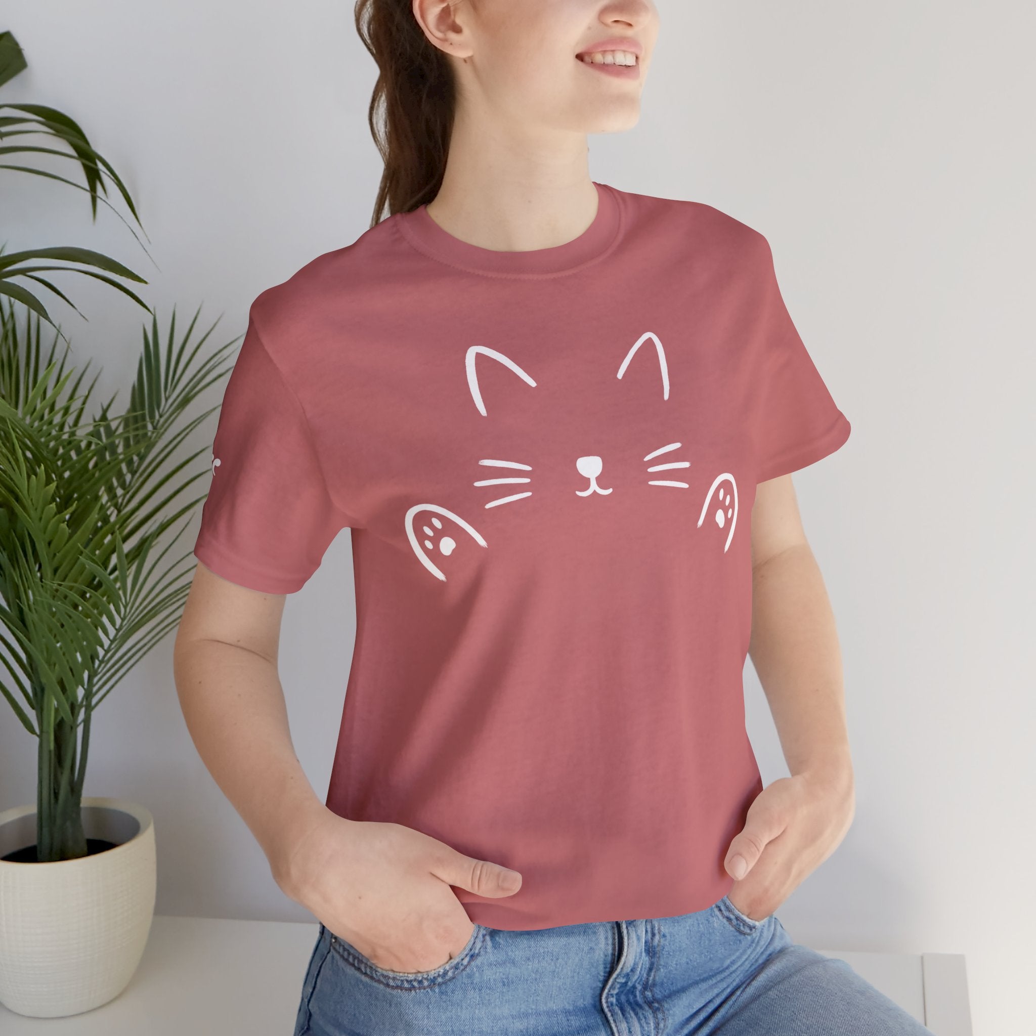 Cat Hug T-Shirt – Minimalist Hug Design | QUØTEZ Unisex Premium Tee - LIMITED EDITION