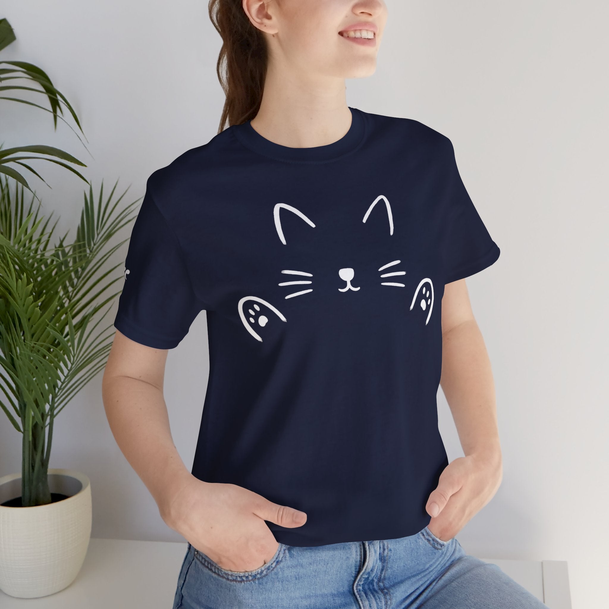 Cat Hug T-Shirt – Minimalist Hug Design | QUØTEZ Unisex Premium Tee - LIMITED EDITION