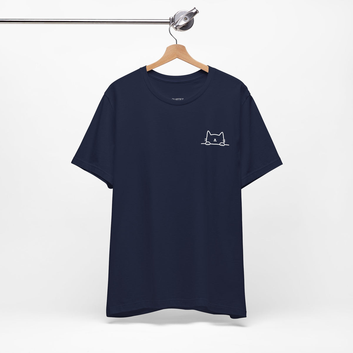 The Peek-a-Meow Tee · 100% Cotton Minimalist Cat T-Shirt